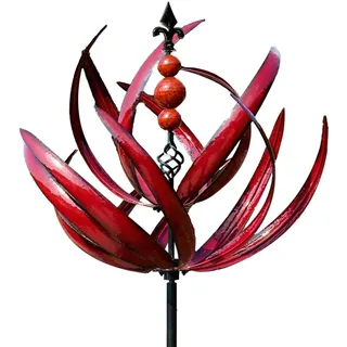 Metall Windrad Windspiel Windmühle Für Garten, Wetterfest Und Standfest Windspinner Aus Metall, Gartenstecker Gartendeko Windspiel Aus Metall Für Garten Als Dekoration, Höhe 90 cm
