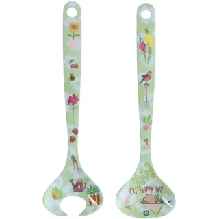 Overbeck and Friends - Salatbesteck - Oh Happy Day - Garten, Blumen, Bienen, Erdbeeren