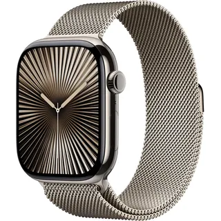 GPS + Cellular 46 mm Titangehäuse natur Milanaise Armband natur S/M
