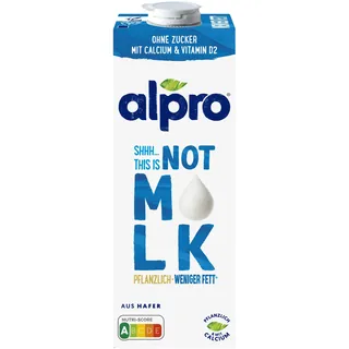 Alpro This is Not Milk Weniger Fett – Vegan und milchfrei – 1,8 Prozent Fett – Von Natur aus laktosefrei – Reich an Ballaststoffen, Calcium und Vitaminen – 1 x 1 L – Haltbar