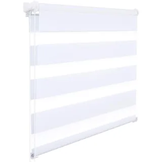 Woltu Doppelrollo 50 x 150 cm / Fenstergröße (Velux) weiß