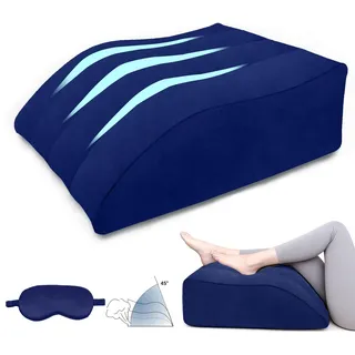 ProPillows Venenkissen Beinhochlagerungskissen mit Schlafmaske – Beinkissen zum Hochlagern, Keilkissen Bett für Bett und Couch, Verstellbares Beinkissen als Beinhochlagerungskissen nach op