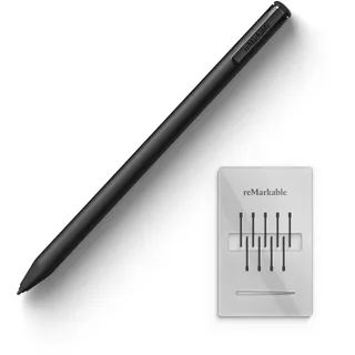 reMarkable Marker Plus – der offizielle reMarkable 2 Pen mit Radiergummi | 9 Ersatzspitzen aus Filz | Neigungsempfindlichkeit und 4096 Stufen der Druckempfindlichkeit