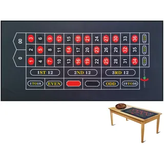 Luckin Sports Professionelles Casino-Roulette und Craps Tisch-Filz-Layout, für bis zu 10 Spieler. 100 % Stoff, wasserdicht und schmutzabweisend, waschbar und bügelbar. (Grau (Roulette))