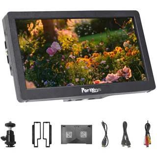 Portkeys HD7H Kamera Monitor 7-Zoll 1000 Nits Helligkeit, 4K HDMI Eingang Mattes Display mit Sonnenblende, für DSLR & Spiegellose Kamera