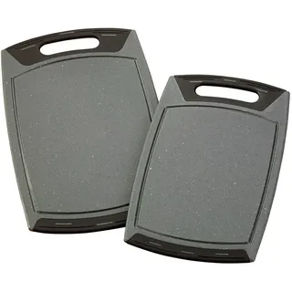 STONELINE Schneidebrett-Set Kunststoff 2-tlg. 42 x 25 cm / 36 x 22 cm Grau/Schwarz