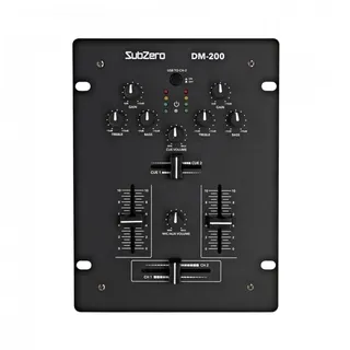 2-Kanal DJ-Mixer mit Crossfader und USB SubZero DM-200 | Kompakter Zweikanal-Mixer, praktischer Crossfader für sanfte Übergänge, USB-Anschluss für Aufnahme