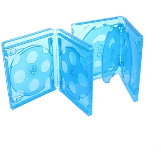 2er-Pack CD-Hüllen für 10 Discs, für robuste Kunststoff-Aufbewahrungsbox für CDs, für dvds und Blu-ray-Spiele, Kratzfester Schutz, Weiß oder Blau(Blue)