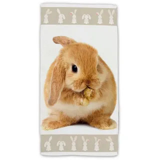 fabtop Bunny Strandtuch 70x140 cm - Baumwolle Frottee Premium-Druck