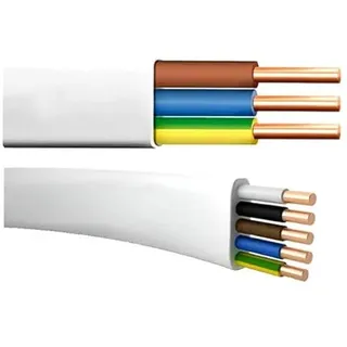 Flach Feuchtraumkabel Leitung YDYp NYM-J 3x2,5 9m