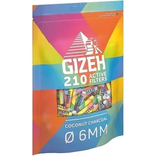 Gizeh Active Filter RAINBOW 6mm - mit Kokoskohle - 210 Stk in der Tüte