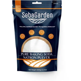 Seba Garden Natron 1kg – Premium Lebensmittelqualität Backsoda – Wiederverschließbarer Beutel – zum Backen, Kochen, Reinigen, Gerüche neutralisieren – Natürlich & Vielseitig
