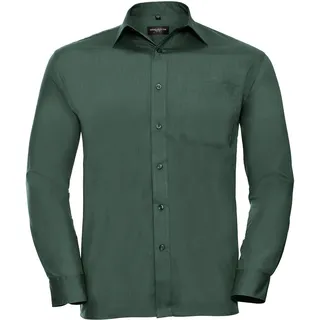 Russell Collection Klassisches Popeline Hemd, bottle green, M