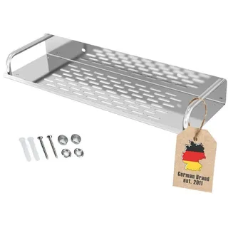 Intirilife Duschablage aus Edelstahl -50 x 11 cm- Duschkorb Wandmontage mit Ablaufrinnen - Rostfreies Duschregal zum Bohren - Badregal für Shampoo, Duschgel, Seife - Praktische Ablage für Bad & Küche