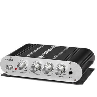 Mini Verstärker,Asudaro Heim Audio Musik Stereo HiFi Endstufe Mini-Verstärker Mit 2.1 Kanal Bass Subwoofer Ausgang 12v-24v 2x20w+40w Mini Digital Endstufe Platine Bass Und Treble Tuner Schwarz