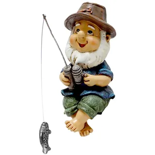 Gartenzwerg Angeln Figur - Harz Gartendeko Zwerg Dekoration - Handwerk Charakter Figuren für den Außenbereich