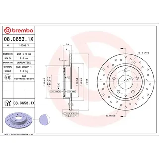Brembo Bremsscheibe XTRA LINE - Xtra 08.C653.1X