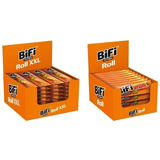 BiFi Roll XXL – 24er Pack (24 x 70 g)– Snack im Teigmantel – Herzhafter, großer Salami Fleischsnack & Roll – 24er Pack (24 x 45 g) – Snack im Teigmantel – Herzhafter, original Salami Fleischsnack
