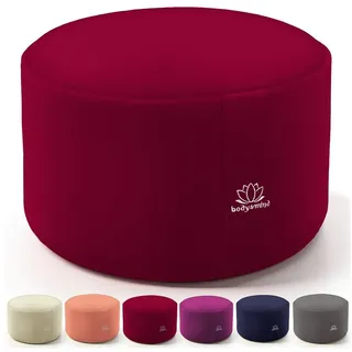 Body & Mind Meditationskissen Rundes Meditationskissen – Yogakissen & Bodensitz für Achtsamkeit, Boden Sitz-Kissen Polster für Meditation & Yoga rot