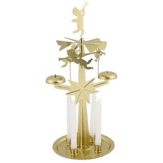 Knox Lichterglockenspiel mit 4 Kerzen, Pyramide Metall gold Knox Weihnachten Advent