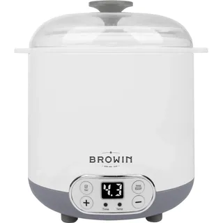 BROWIN 801013 Multifunktionales Gerät Käse und Joghurt mit 1,5 L Thermostat, weiß, grau, Mittler
