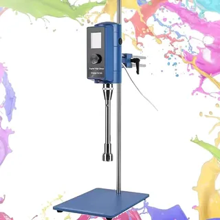 DDZJTPP Hochgeschwindigkeits Dispergierhomogenisator, Labor Hochgeschwindigkeits Homogenisator, Einstellbarer Labor Dispergier Emulgator Mit Hoher Scherkraft, LCD Anzeige, Timer,50F