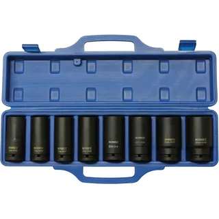 NORMEX 8x Tiefe Schlagschrauber 3/4" Nüsse 22-38 mm Nuß Steckschlüssel LANG Satz
