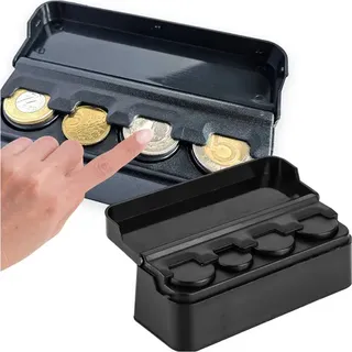 Alogy Münzbox-geldbörsen-organizer Zur Aufbewahrung Von Münzen Für Auto, Büro, Zuhause, Schwarz