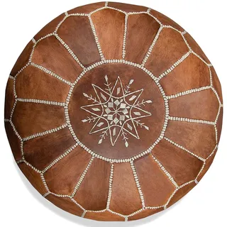 Leder Sitzhocker orientalische Sitzkissen Pouf Pouffe Ottoman Sitz kissen braun