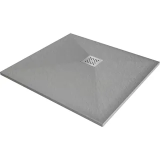 Mexen Stone+ quadratische Verbund-Duschwanne 100 x 100 cm, grau-beton - 44611010