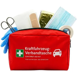 KARAT KFZ Verbandstasche nach aktueller Norm 2026 - in EU Nutzbar - Erste Hilfe Set Auto Verbandskasten DIN 13164:2022 - StVO konform