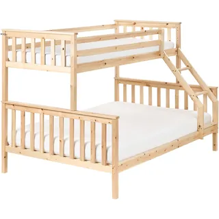 Hochbett Kiefernholz BIERNE 90/140 x 200 cm Hellbraun