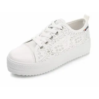 lozssnigzi Hochzeitsschuhe Damen, Trachten Sneaker Damen, Weiß Plateau Stoffschuhe Bequem Dirndl Schuhe Festival Hochzeitsschuhe Sommerschuhe Leichte Spitze Trachtenschuhe, Weiß, 36-43, Weiß, 43 - 43 EU