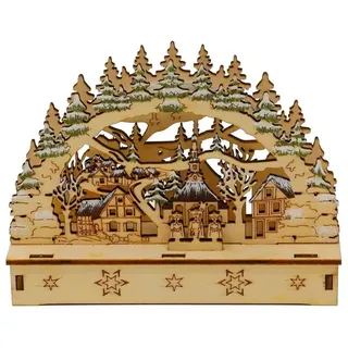 Hti-Living Lichterbogen LED Dorf im Tannenwald