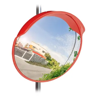 Relaxdays Verkehrsspiegel 60 cm Rot