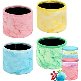 4 Stück Eiscreme-Neoprenhülle Für Ninja Creami Deluxe-Zubehör, Eisbecher Für Ninj-a Creami,Wiederverwendbarer, Für Creami Deluxe Eismaschine Der Serie NC501