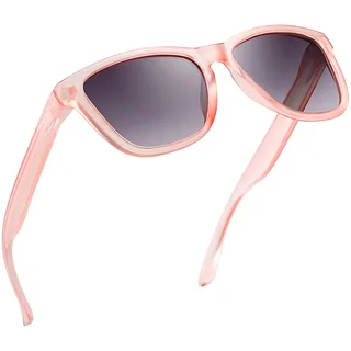 Joopin Rechteckige Sonnenbrille Damen Rosa UV400 Retro Vintage Sonnenbrille Polarisierte Hellgrau für Fahren und Tourismus (Dunkelrosa) - Einheitsgröße