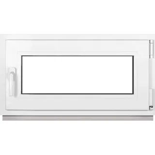 Framex Kellerfenster Fenster Kunststofffenster Weiß Breite x Höhe 90 x 45 cm (900 x 450 mm) 2fach (32 mm) Dreh Kipp DIN Rechts - Premium - Weiß