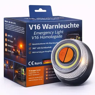 V16 Warnleuchte - Auto & PKW EU Zulassung nach IDADA 21020060 - Warndreieck & Pannendreieck 2026 (V16 Warnleuchte)