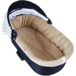 BABYLUX Nestchen für Kinderwagen Stubenwagen BABYWANNE + Matratze 2 Tlg Set Doppelseitig (W103 Velvet Beige)