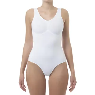 FarmaCell 608 (Weiss, 3XL) Shapewear Damen Body, Bauchweg und Push-Up Effekt, Made in Italy - 3XL
