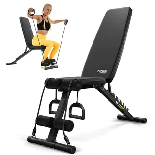 trex sport TX-110B | Trainingsbank 7-fach verstellbare Rückenlehne | Flachbank, Schrägbank