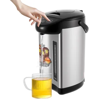 Glühweinkocher Edelstahl Heißwasserspende 4L Heißgetränkeautomat Thermostat Elektrischer Wasserkocher Mit drei Ausgabemethoden Sicherheitsventil & Trockenlaufschutz