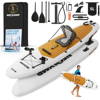 NEOLYMP SUP Board Set Aufblasbares Stand Up Paddle Board 315 cm braun/weiß