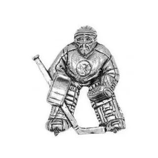 Pewter Pin Badge Sport Ice Hockey Net Minder by JEWELLERY GIFT PALACE