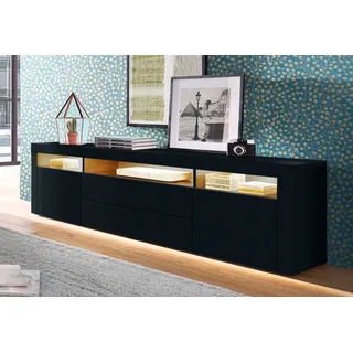 borchardt Möbel Santa Fe Lowboard 166 cm Schwarz Spanplatte