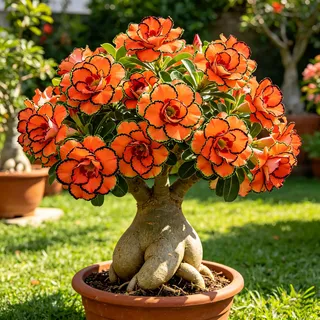 Mehrjährige pflegeleichte Wüstenrosen-Rhizome, Großpackung mit vitalen Rhizomen, Exotischer Charme für Ihren Garten, Anfängergeeignet-2 Rhizom-H
