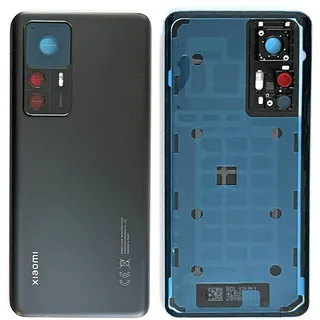 SGV Akkudeckel für Xiaomi Mi 12T Pro. Mit Logo und CE-Kennzeichnung. Ersatz Backcover mit Kameralinse. OEM (Schwarz)