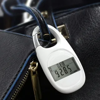 Dioche Multifunktionaler Schrittzähler, Schrittzähler, Fitness-Tracker, Genaue Schritte, Gehstrecke, Verbrannte Kalorien, Zähler für Männer, Frauen, Senioren, Weiß, 7,6 X 4 X 1 cm