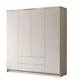 lookway Kleiderschrank Aurora 200 x 213 x 57 cm Kaschmir/Gold